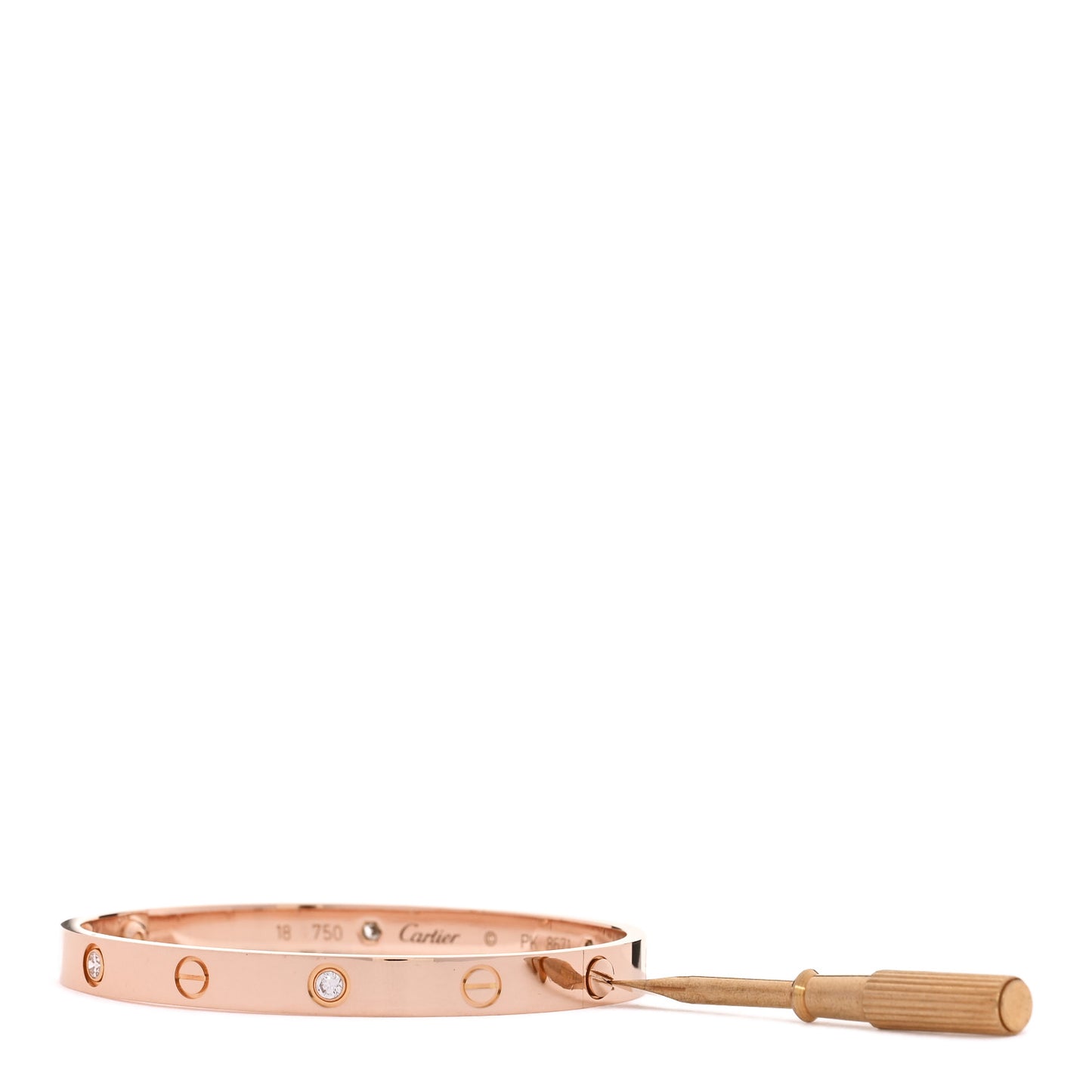 18K Pink Gold 4 Diamond LOVE Bracelet 18