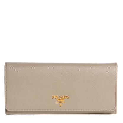 Prada Saffiano Metal Continental Flap Wallet Argilla 1 of 8