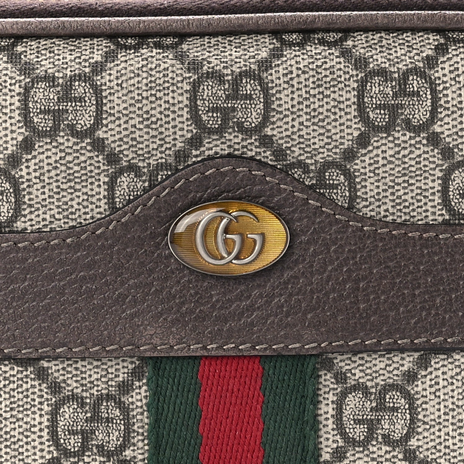 Gucci GG Supreme Monogram Ophidia Phone Case Wristlet Brown 7 of 8