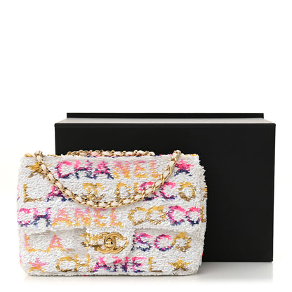 Chanel Sequin Logo Mini Rectangular Flap White Multicolor 11 of 11