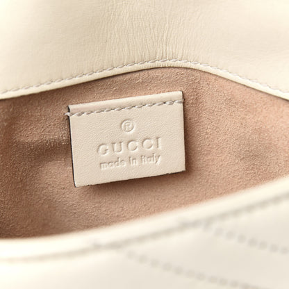 Gucci Calfskin Matelasse Super Mini GG Marmont Shoulder Bag White 6 of 13
