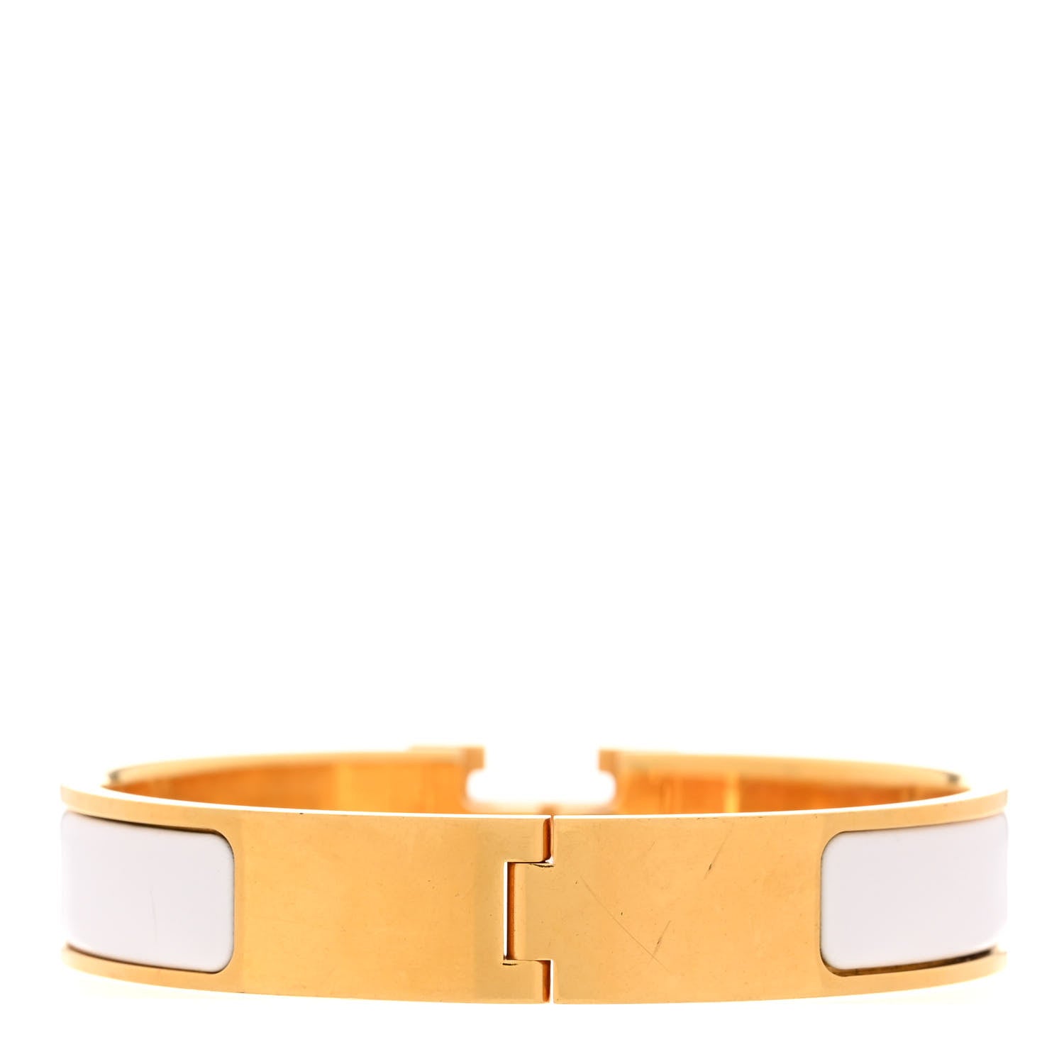 Hermes Enamel Narrow Clic Clac H Bracelet PM White 3 of 4