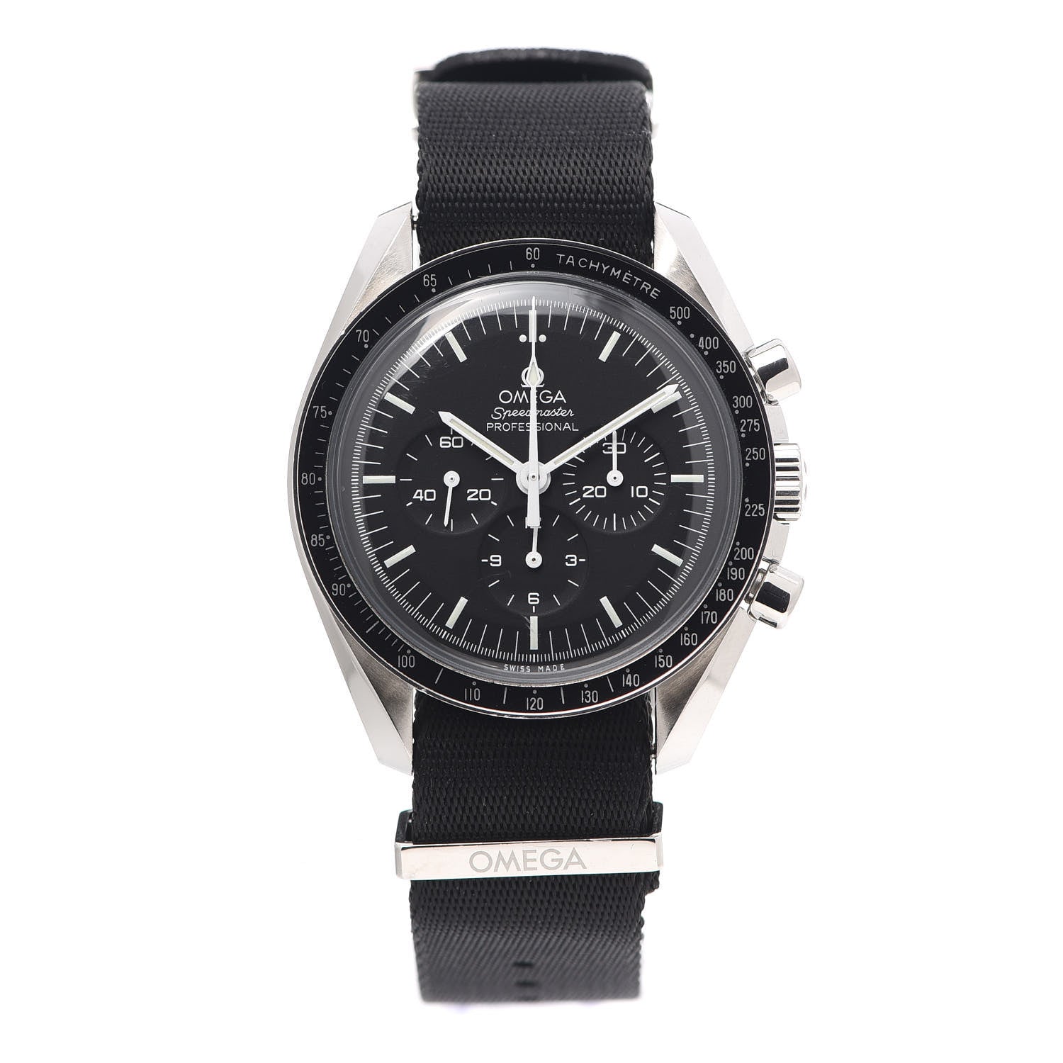 Omega Stainless Steel Nylon 42mm Speedmaster Moonwatch Professional Chronograph Automatic Watch Black 311.33.42.30.01.001 1 of 8