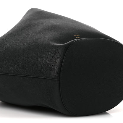 Khaite Pebbled Sport Calfskin Medium Lotus Tote Black 17 of 23