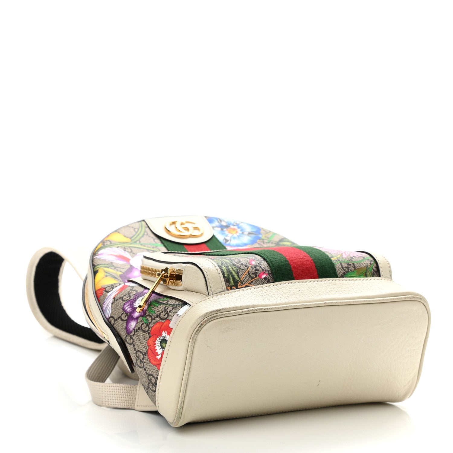 Gucci GG Supreme Monogram Flora Web Small Ophidia Day Backpack White 4 of 11
