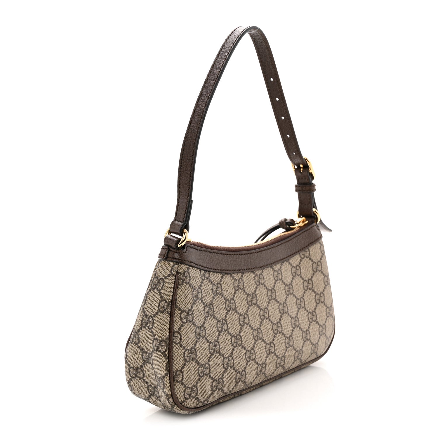 Gucci GG Supreme Monogram Textured Dollar Calfskin Small Ophidia Hobo Beige Ebony New Acero 3 of 11