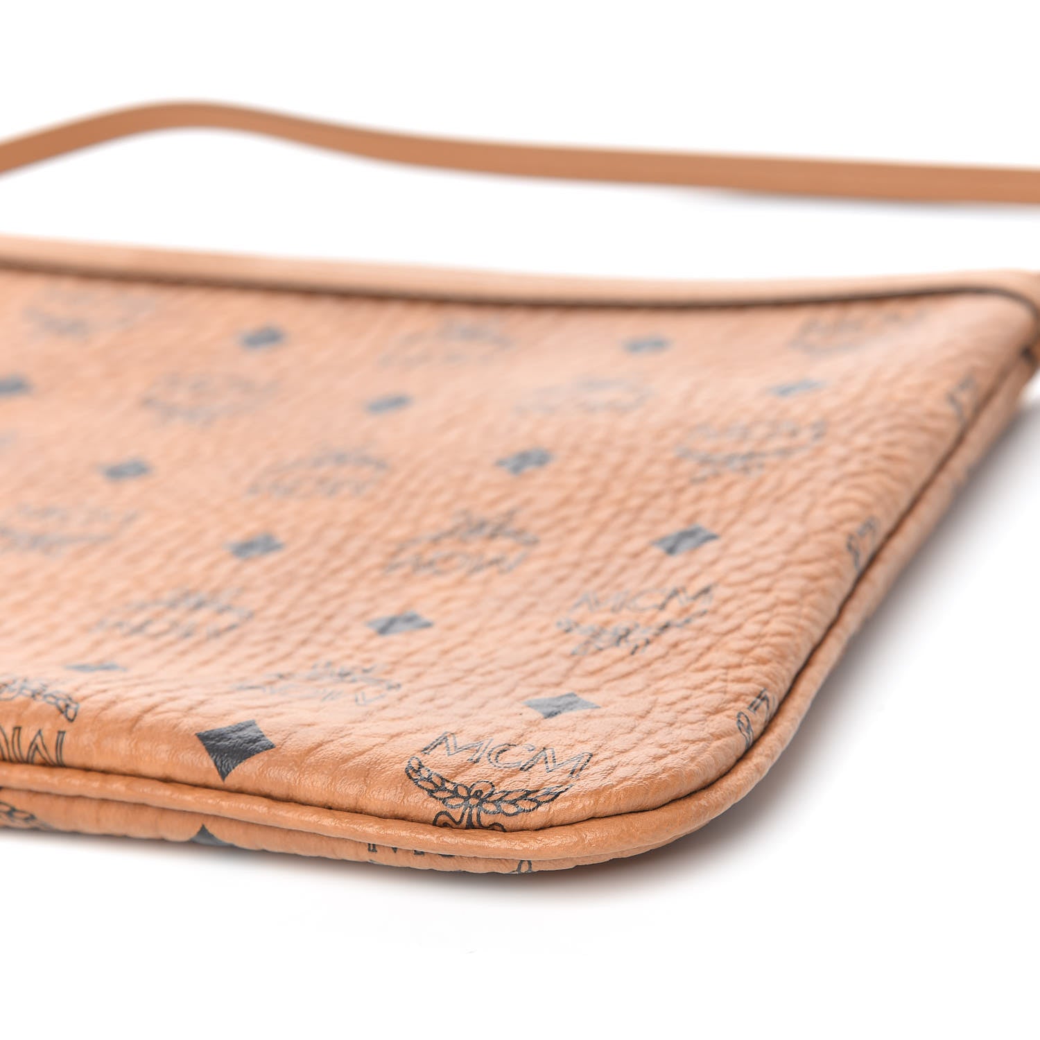 MCM Visetos Liz Shopper Tote Pouch Cognac 9 of 10