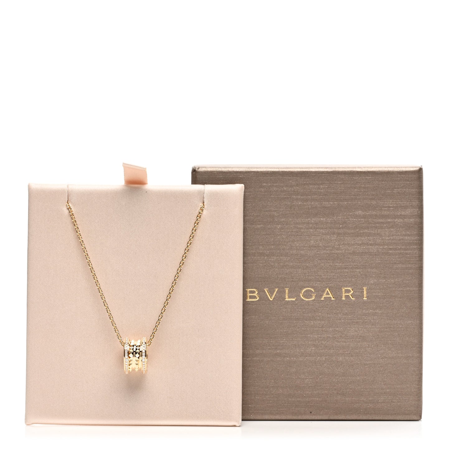 18K Yellow Gold Diamond .38ctw B.Zero1 Rock Pendant Necklace