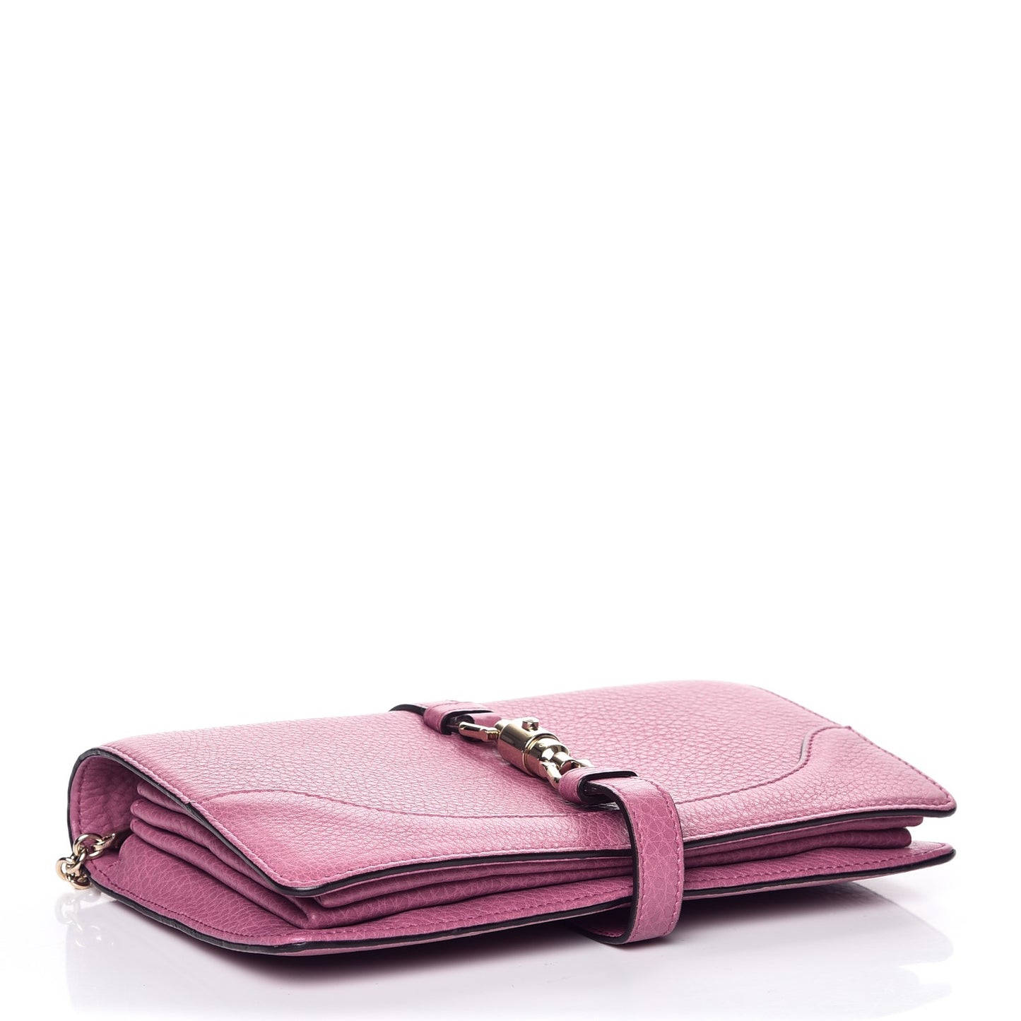 Pebbled Calfskin Piston Broadway Evening Bag Fresia Rose