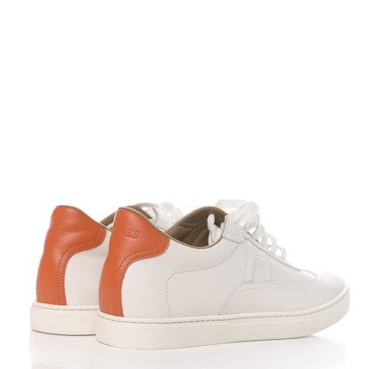 Hermes Calfskin Womens Quicker Sneakers 41 White Orange 4 of 9