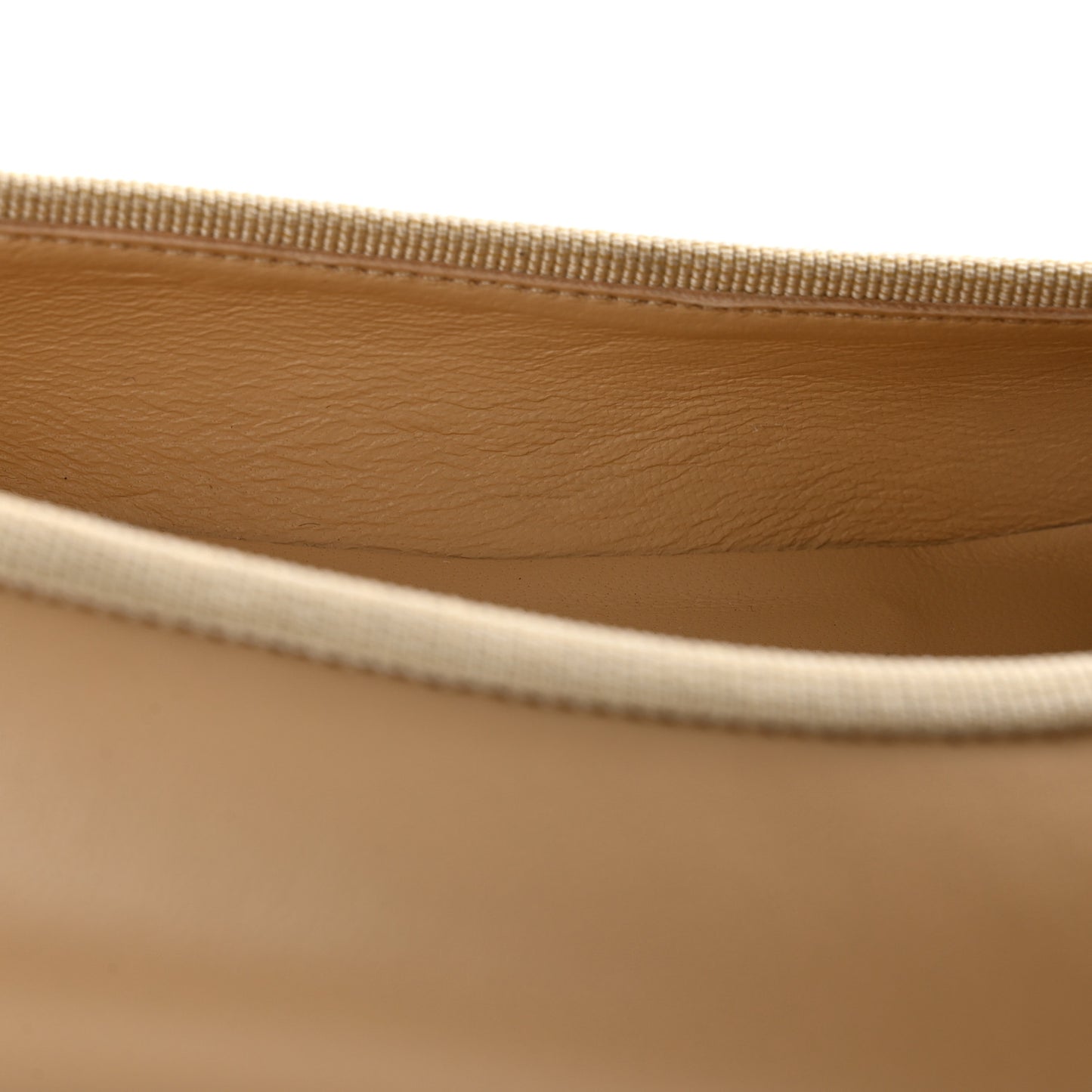 Lambskin Cap Toe CC Ballerina Flats 37.5 Beige Black