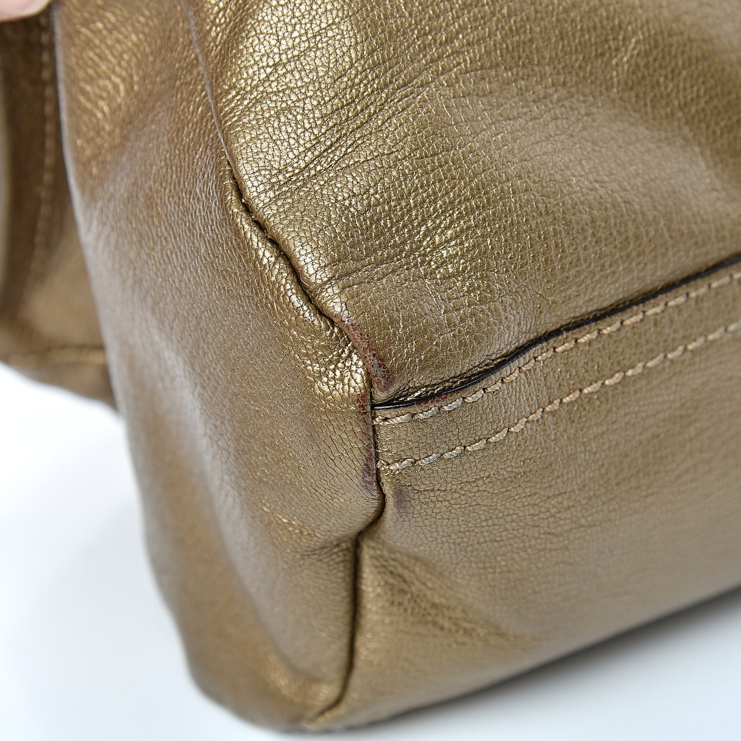Metallic Sugar Goatskin Mini Pandora Gold