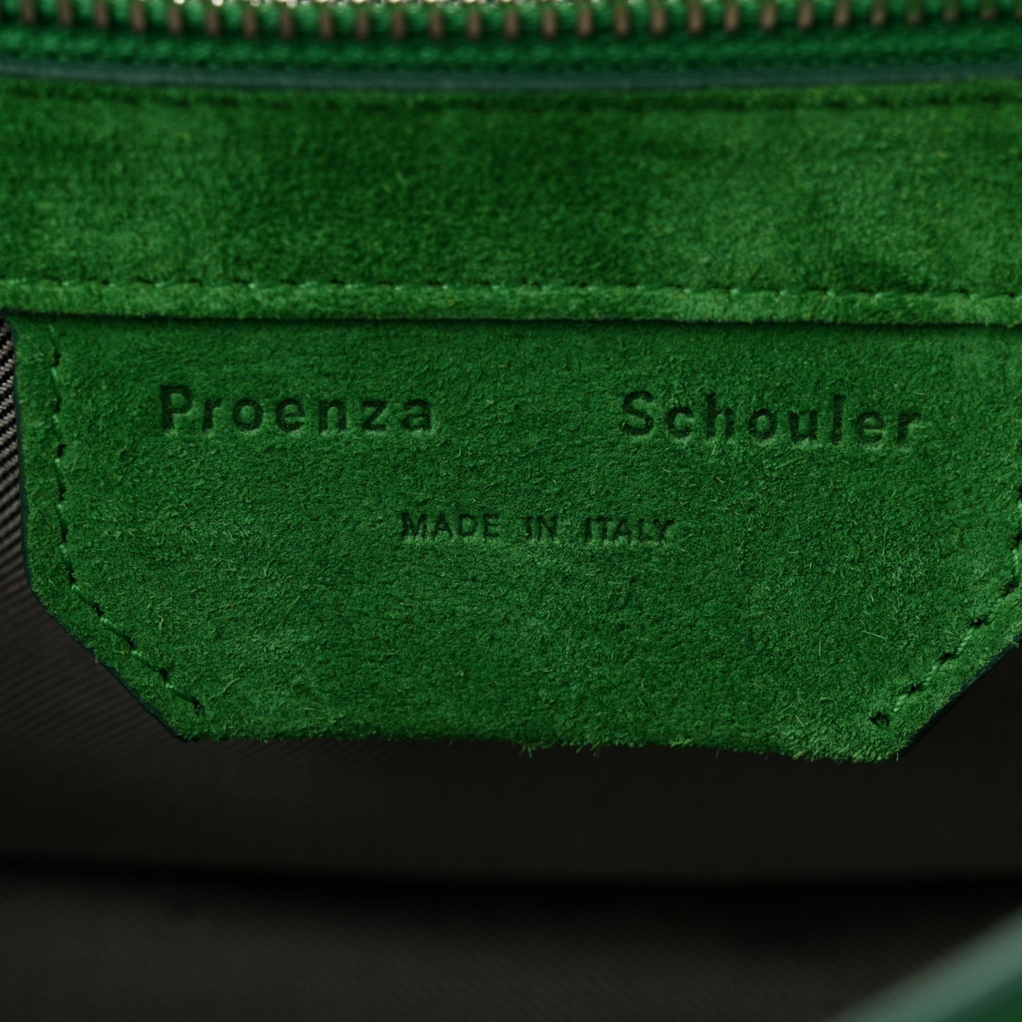 Suede Tiny PS1 Satchel Bottle Green