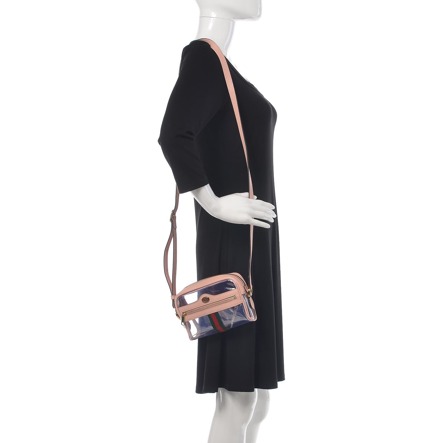 Gucci Vinyl Web Mini Ophidia Transparent Shoulder Bag Perfect Pink 2 of 8