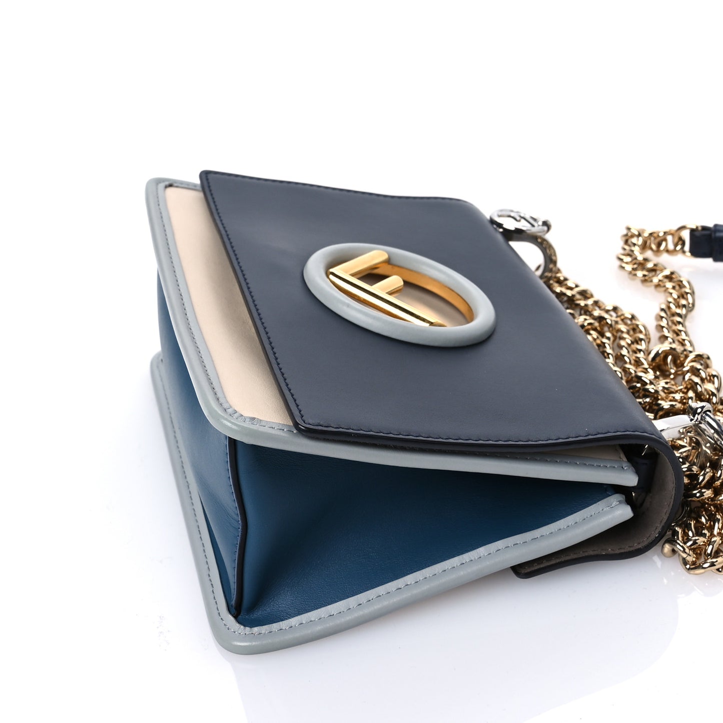 Vitello Century Opaco F is Fendi Small Kan I Shoulder Bag Blue Beige