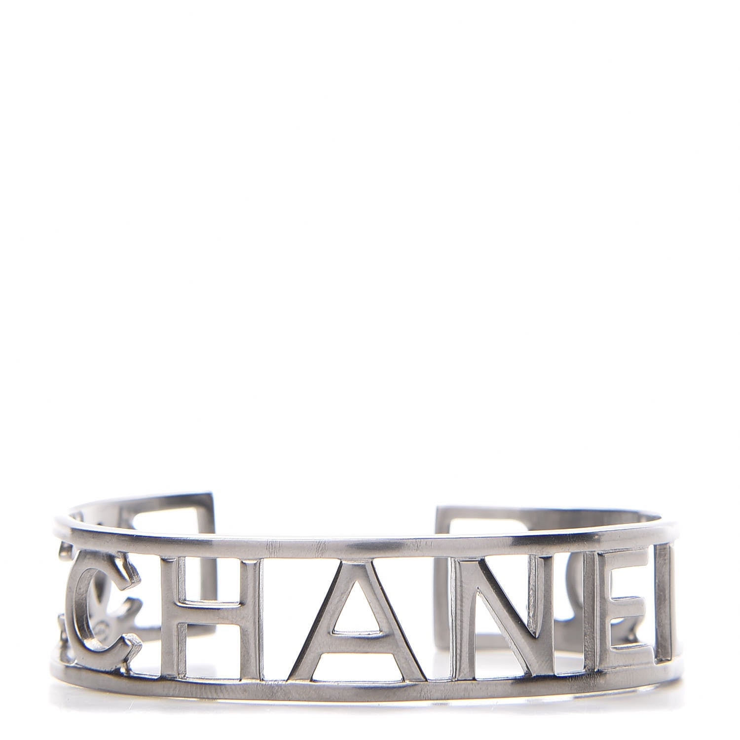 Chanel Metal Logo Cuff Silver 1 of 5