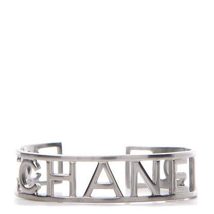 Chanel Metal Logo Cuff Silver 1 of 5