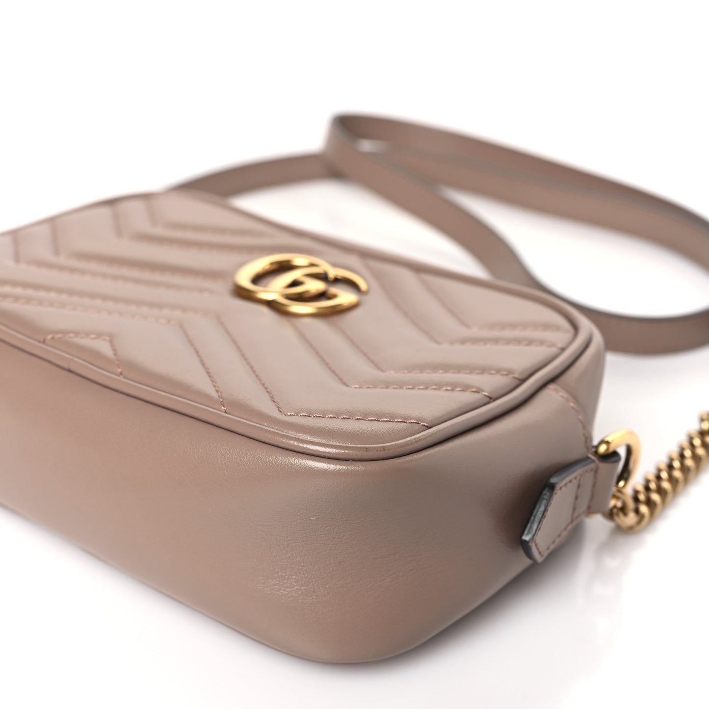 Calfskin Matelasse Mini GG Marmont Chain Shoulder Bag Porcelain Rose