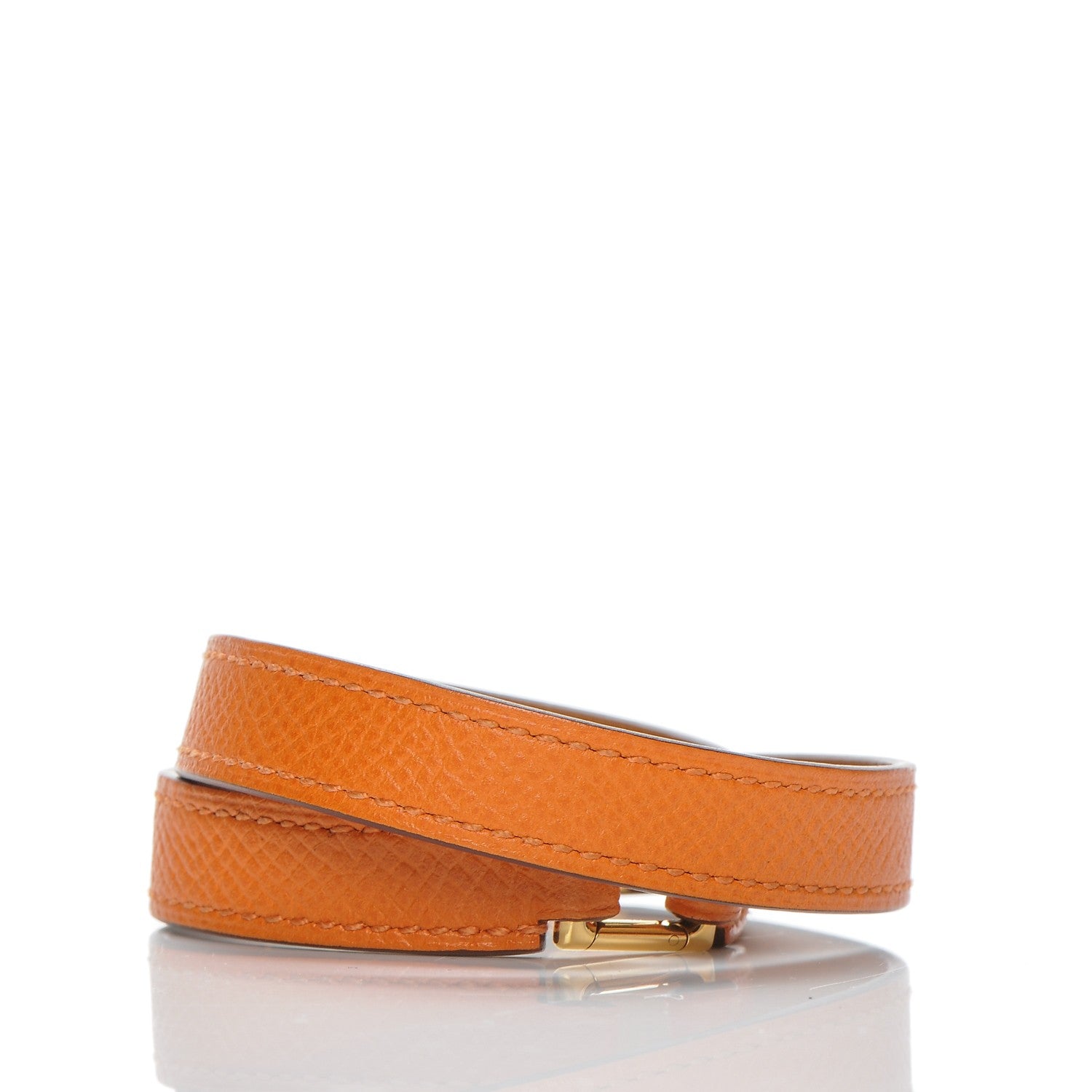 Hermes Epsom Rivale Double Tour Bracelet S Orange 3 of 5