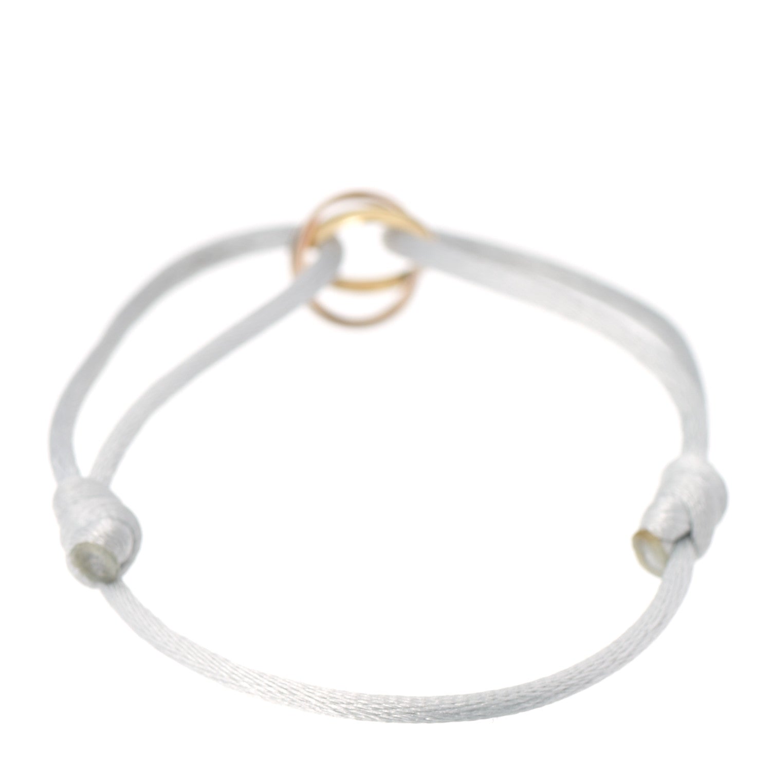 Cartier 18K Pink Yellow White Gold Trinity Adjustable Cord Bracelet Silver 3 of 5