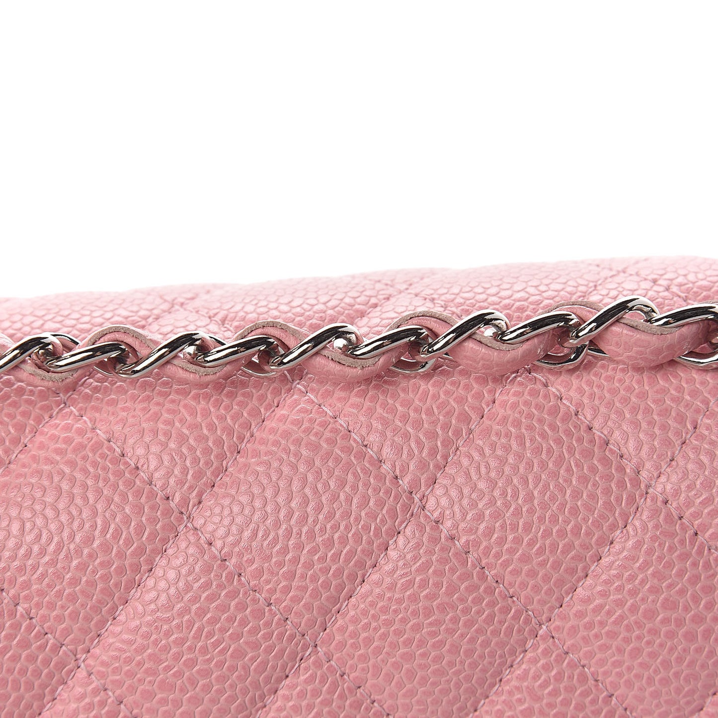 Caviar Quilted Medium Double Flap Pink