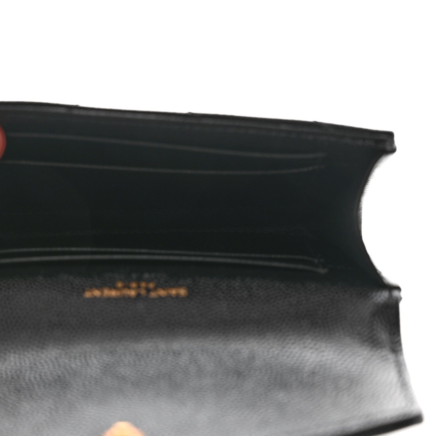 Saint Laurent Grain De Poudre Matelasse Chevron Small Monogram Envelope Wallet Black 5 of 7