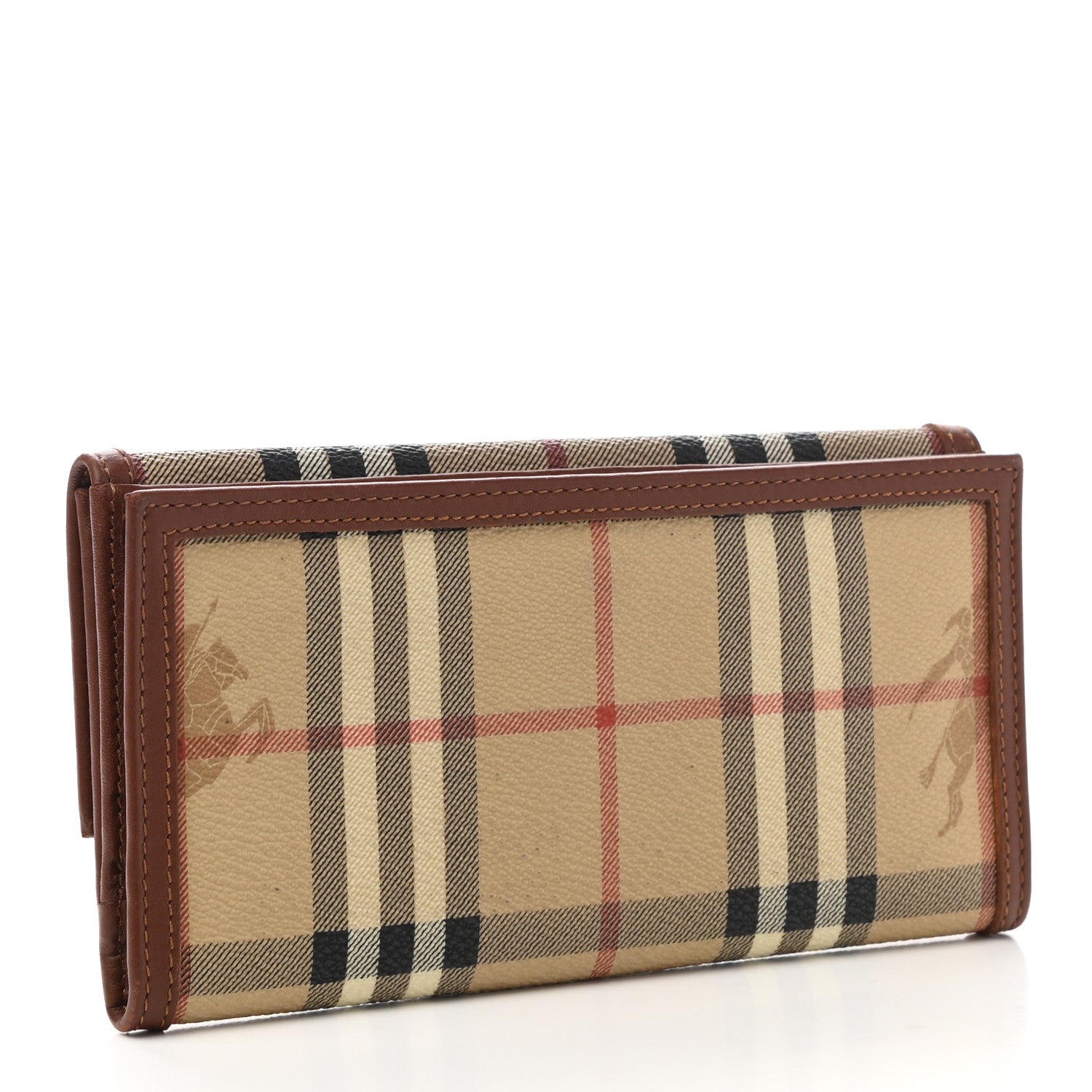 Burberry Haymarket Check Penrose Continental Wallet Tan 3 of 10