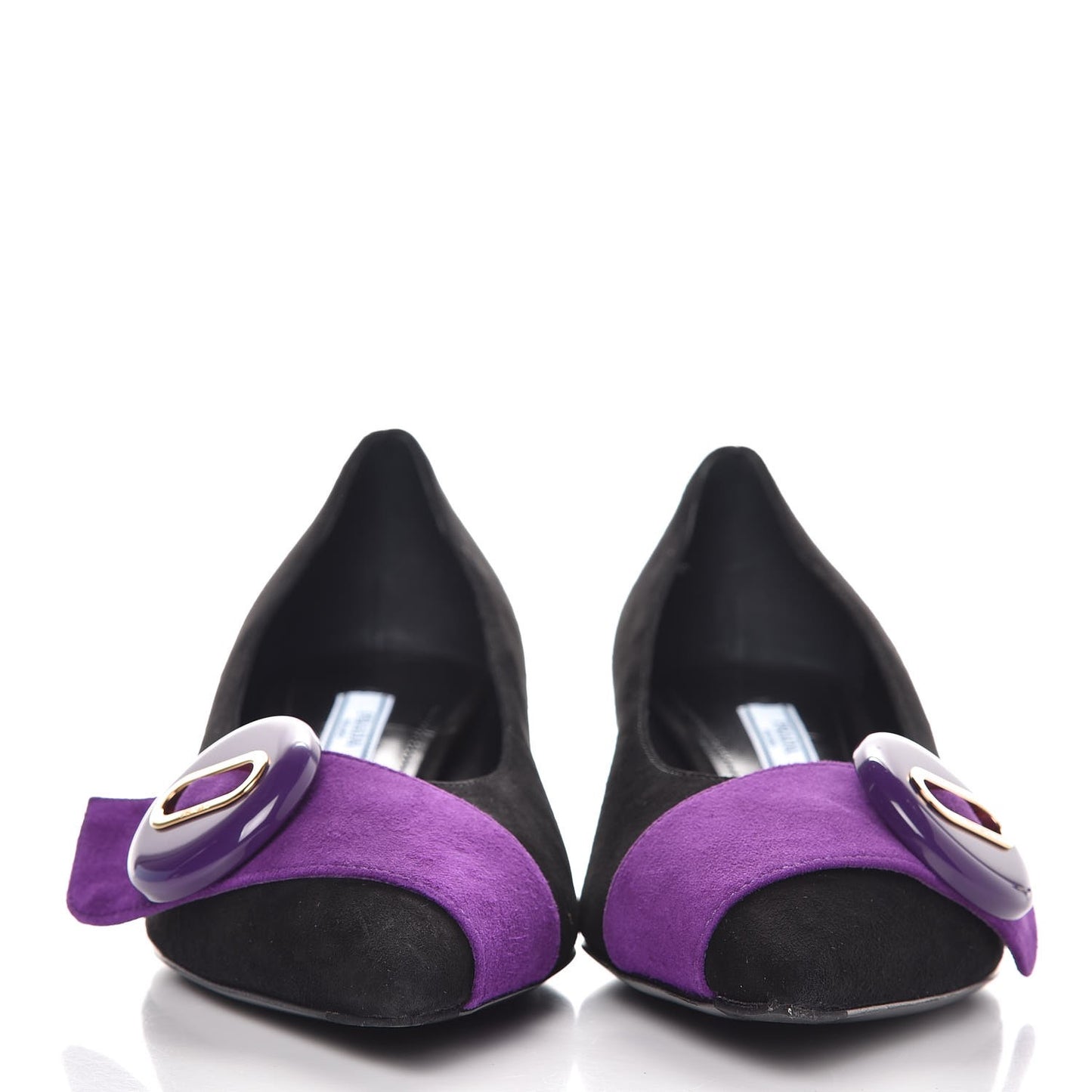 Suede Button Flats 37.5 Black Petunia