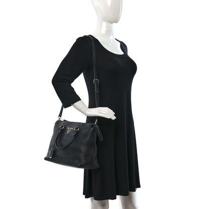 Prada Vitello Phenix Tote Black 2 of 9