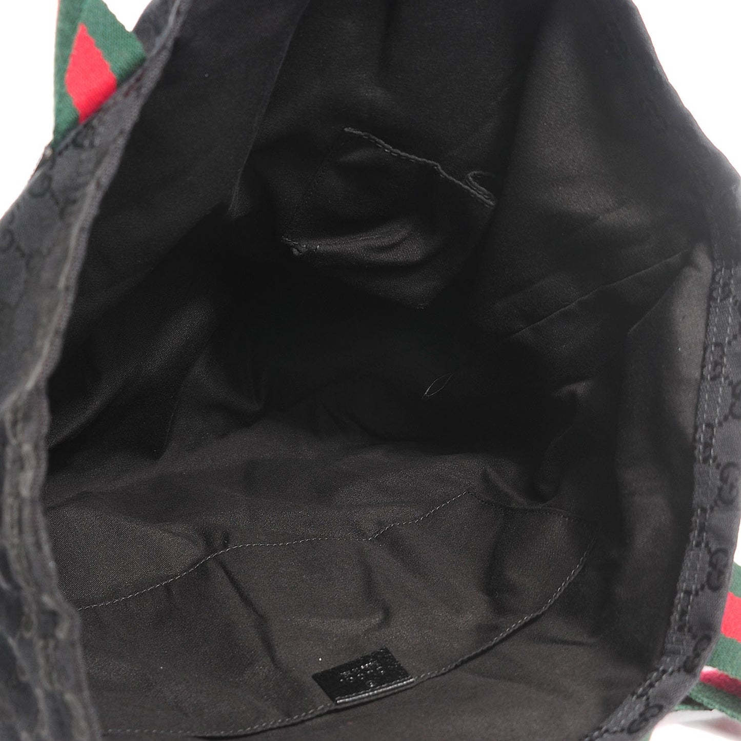 GG Monogram Medium Web Handle Vertical Tote Black
