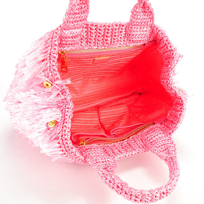 Prada Rayon Raffia Grass Tote Rosa 5 of 8