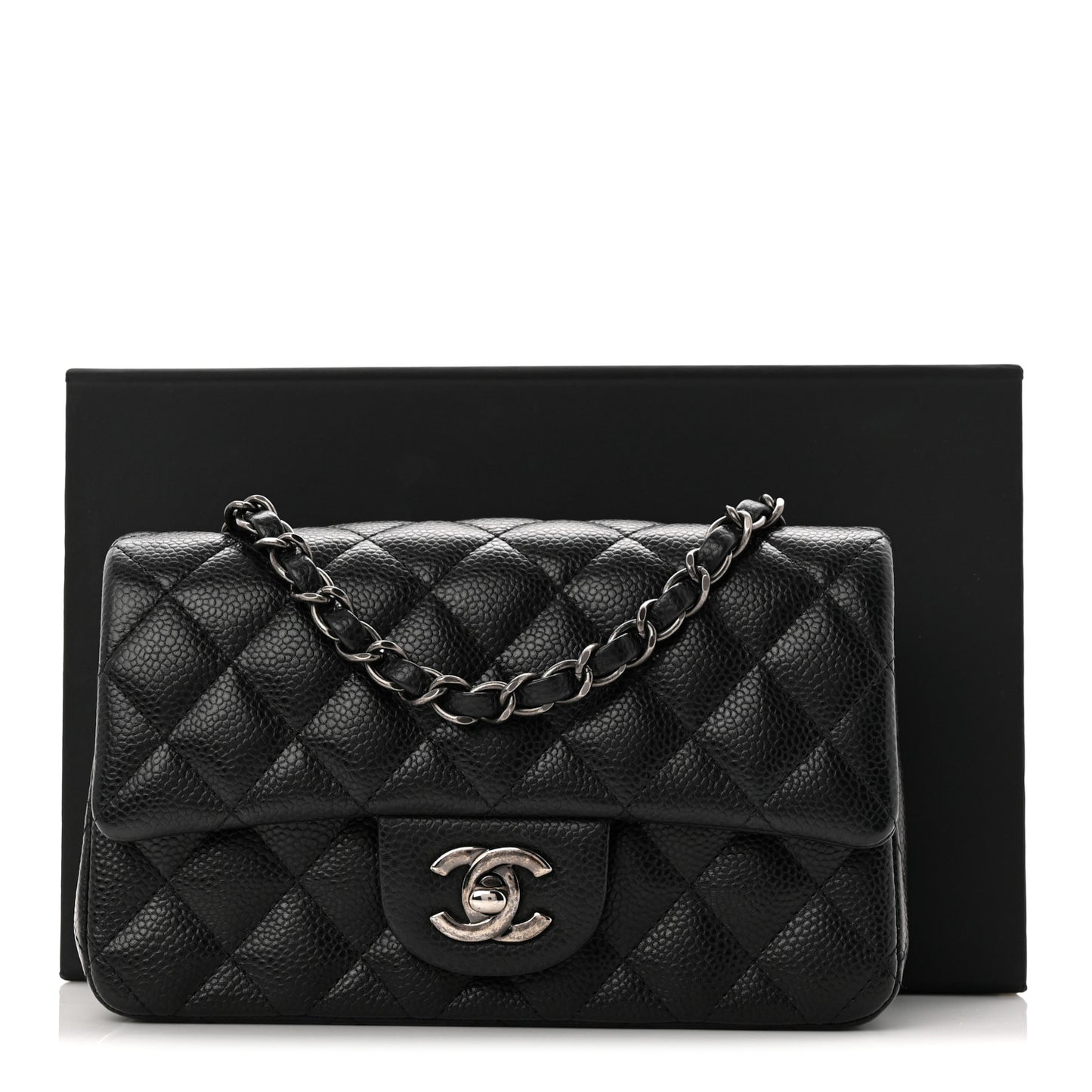 Caviar Quilted Mini Rectangular Flap Black