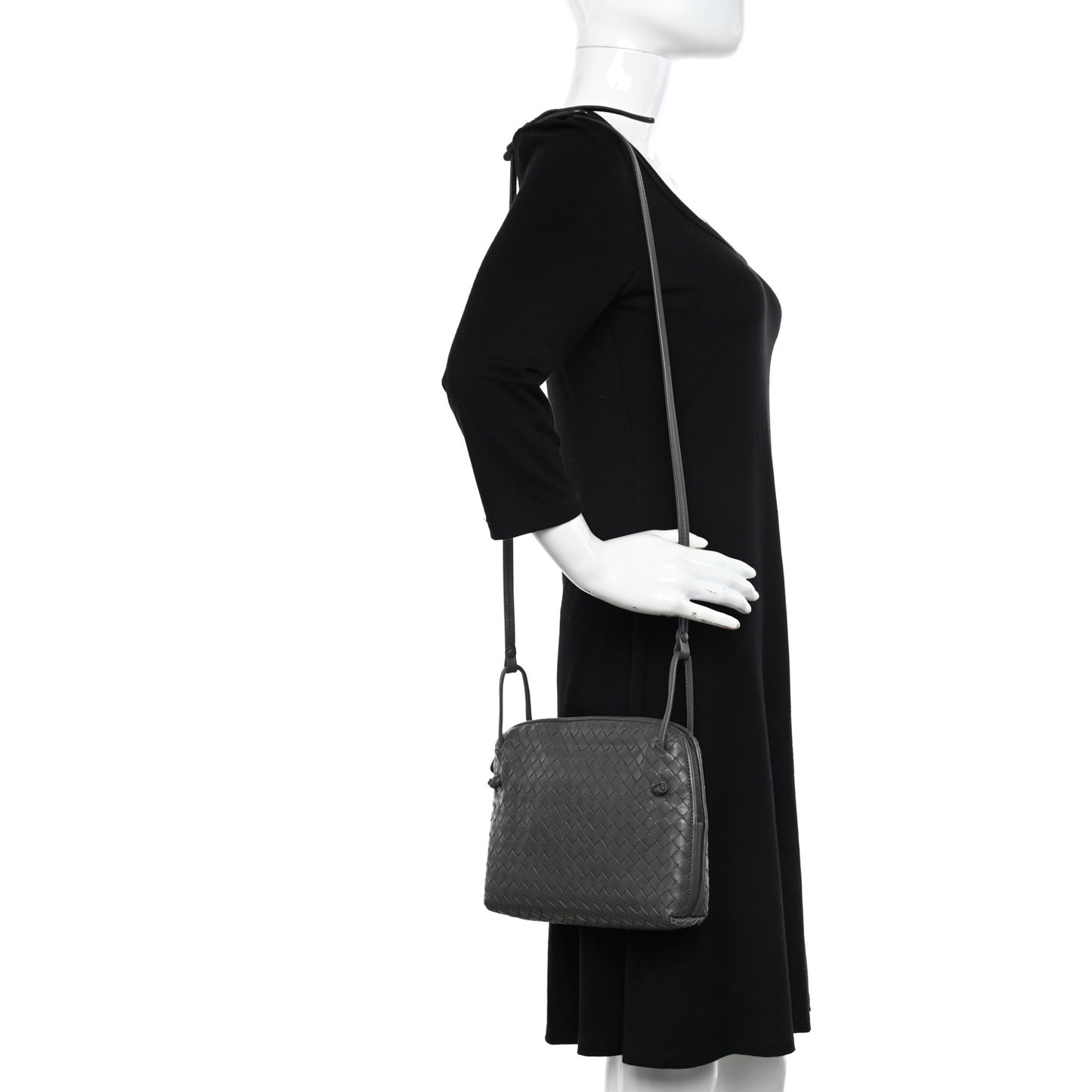 Nappa Intrecciato Nodini Crossbody Messenger New Light Grey