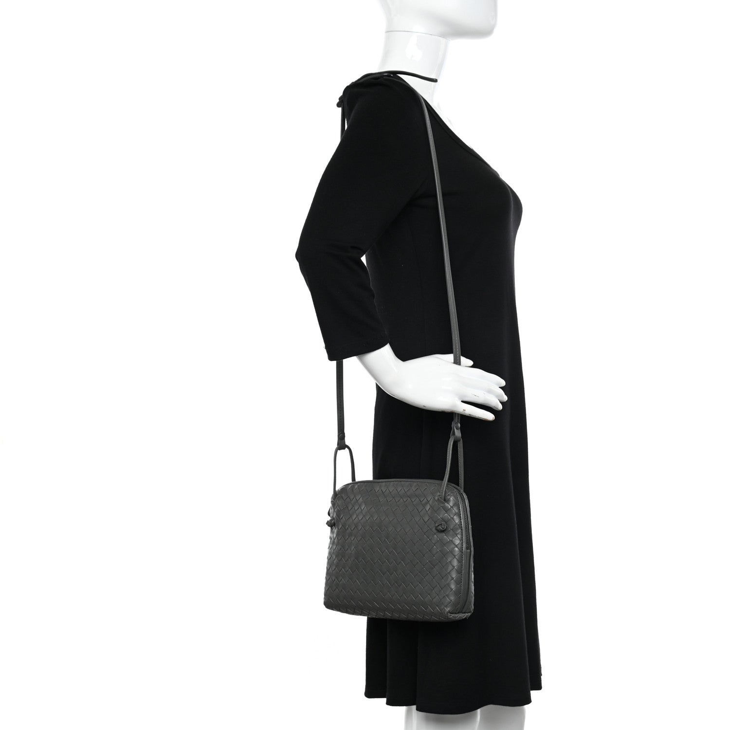 Bottega Veneta Nappa Intrecciato Nodini Crossbody Messenger New Light Grey 2 of 13