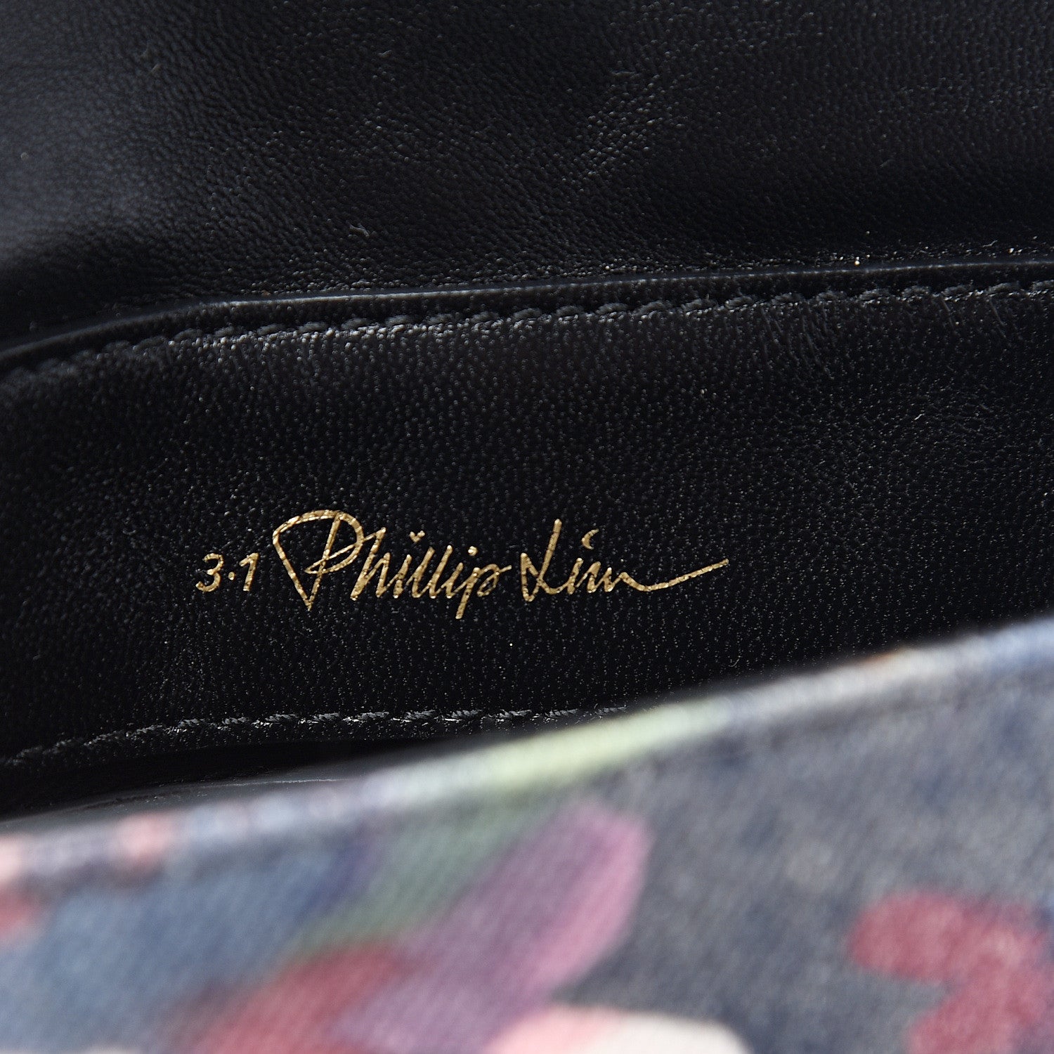 3.1 Phillip Lim 3.1 Denim Painted Alix Soft Flap Clutch Black 5 of 10