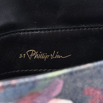 3.1 Phillip Lim 3.1 Denim Painted Alix Soft Flap Clutch Black 5 of 10