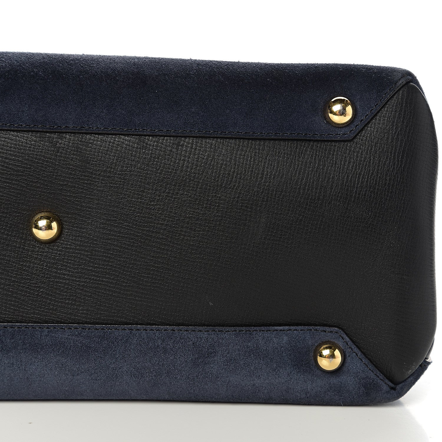 Burberry Suede House Check Medium Banner Tote Ink Blue 9 of 10