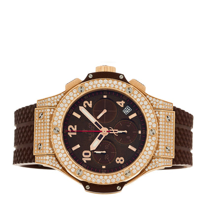 Hublot 18K Rose Gold Rubber Diamond 41mm Big Bang Automatic Watch Brown 341.PC.1007.RX.174 2 of 5