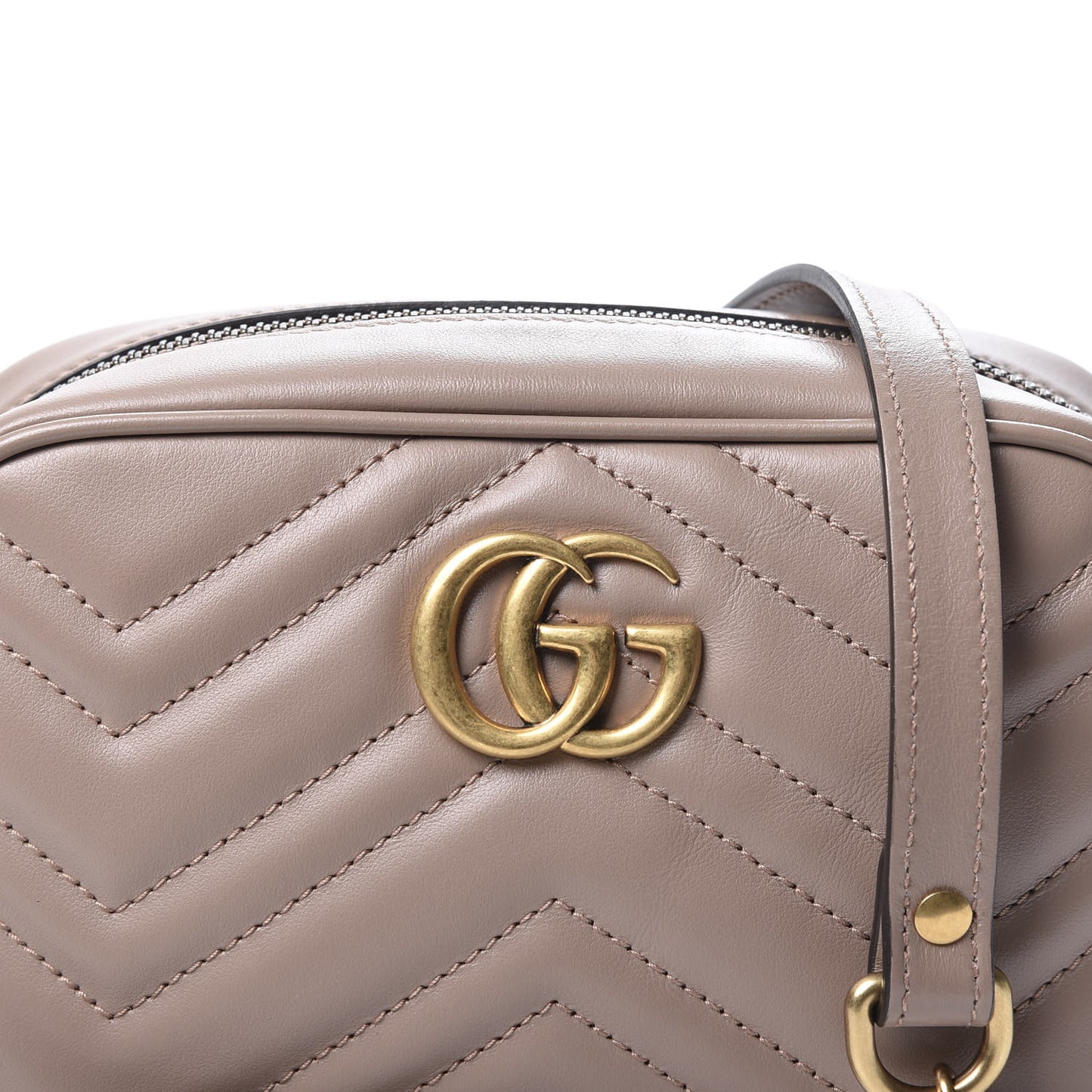 Calfskin Matelasse Mini GG Marmont Chain Shoulder Bag Porcelain Rose