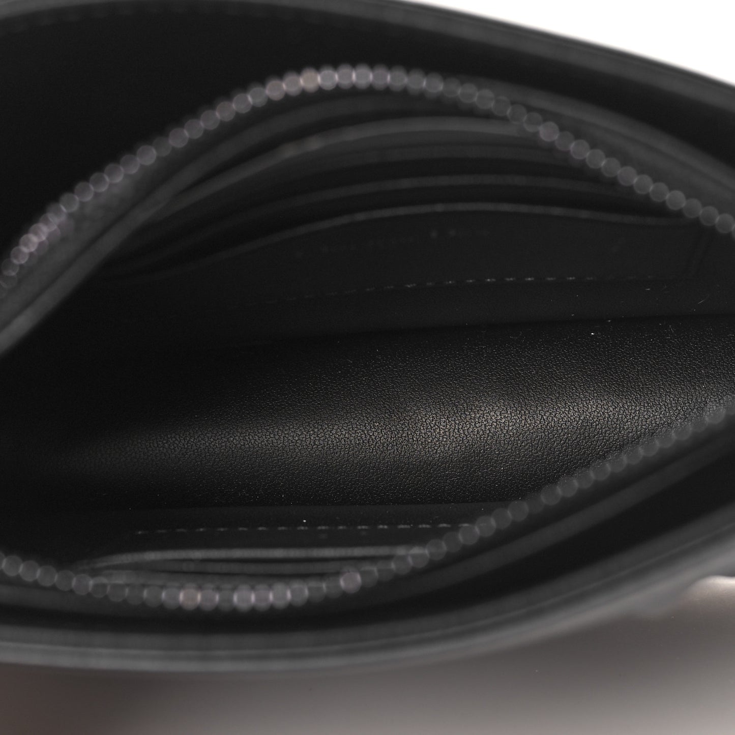 Calfskin Macrocannage Diamond Caro Zipped Pouch With Chain Black