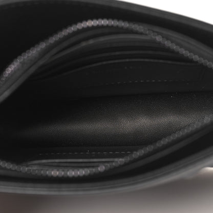 Christian Dior Calfskin Macrocannage Diamond Caro Zipped Pouch With Chain Black 5 of 9