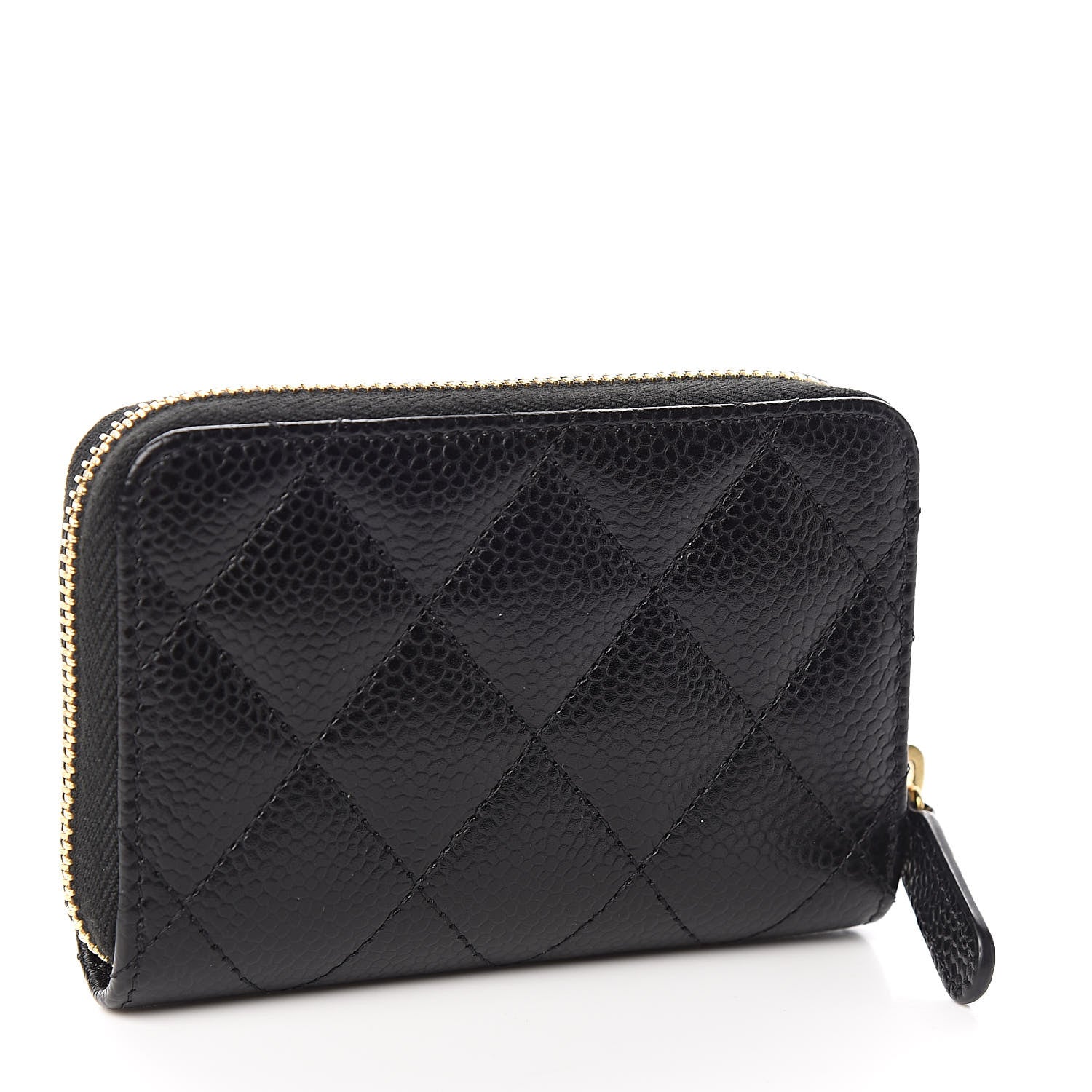 Chanel Caviar Quilted Zip Coin Purse Black 3 of 8