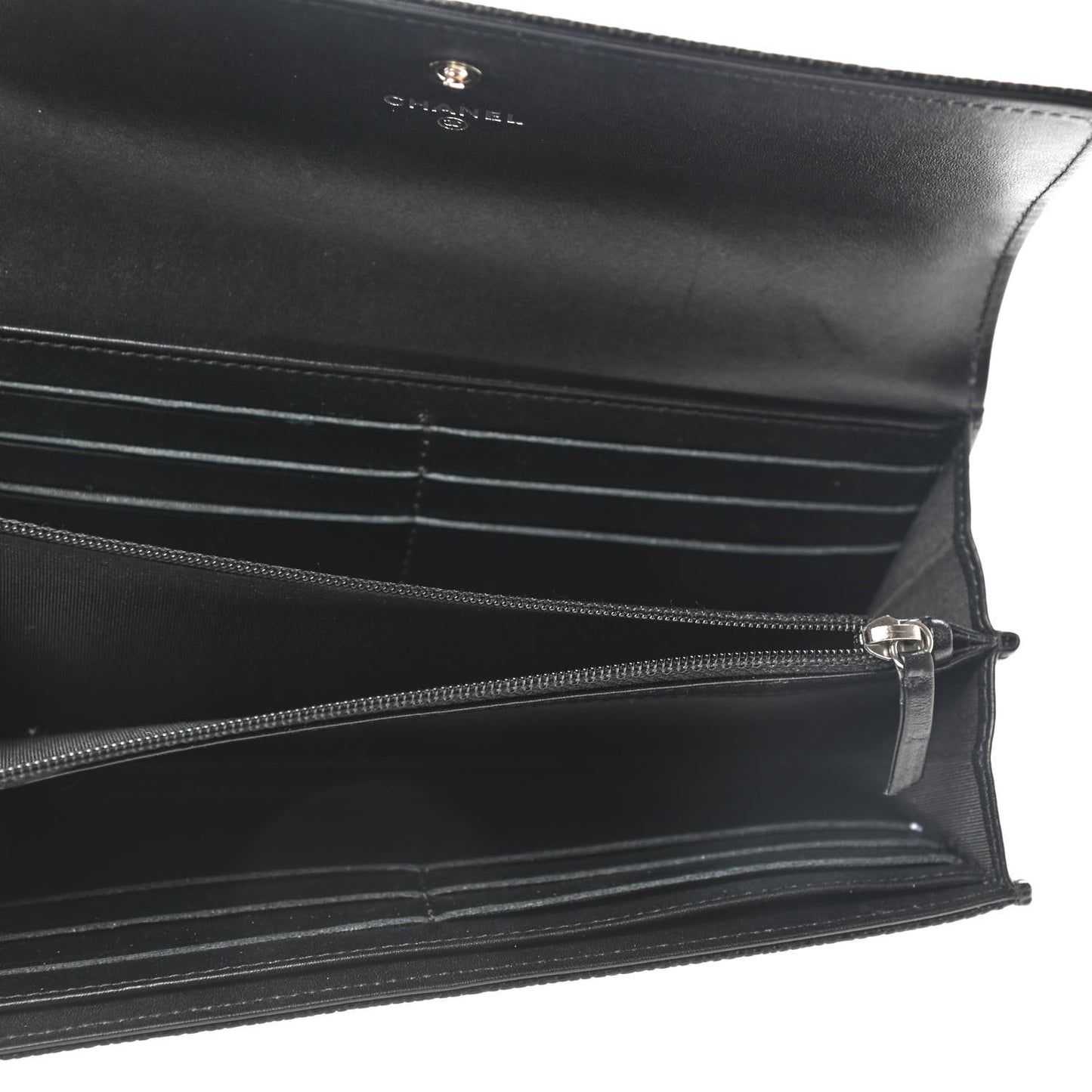 Caviar Timeless CC Large Gusset Flap Wallet Black
