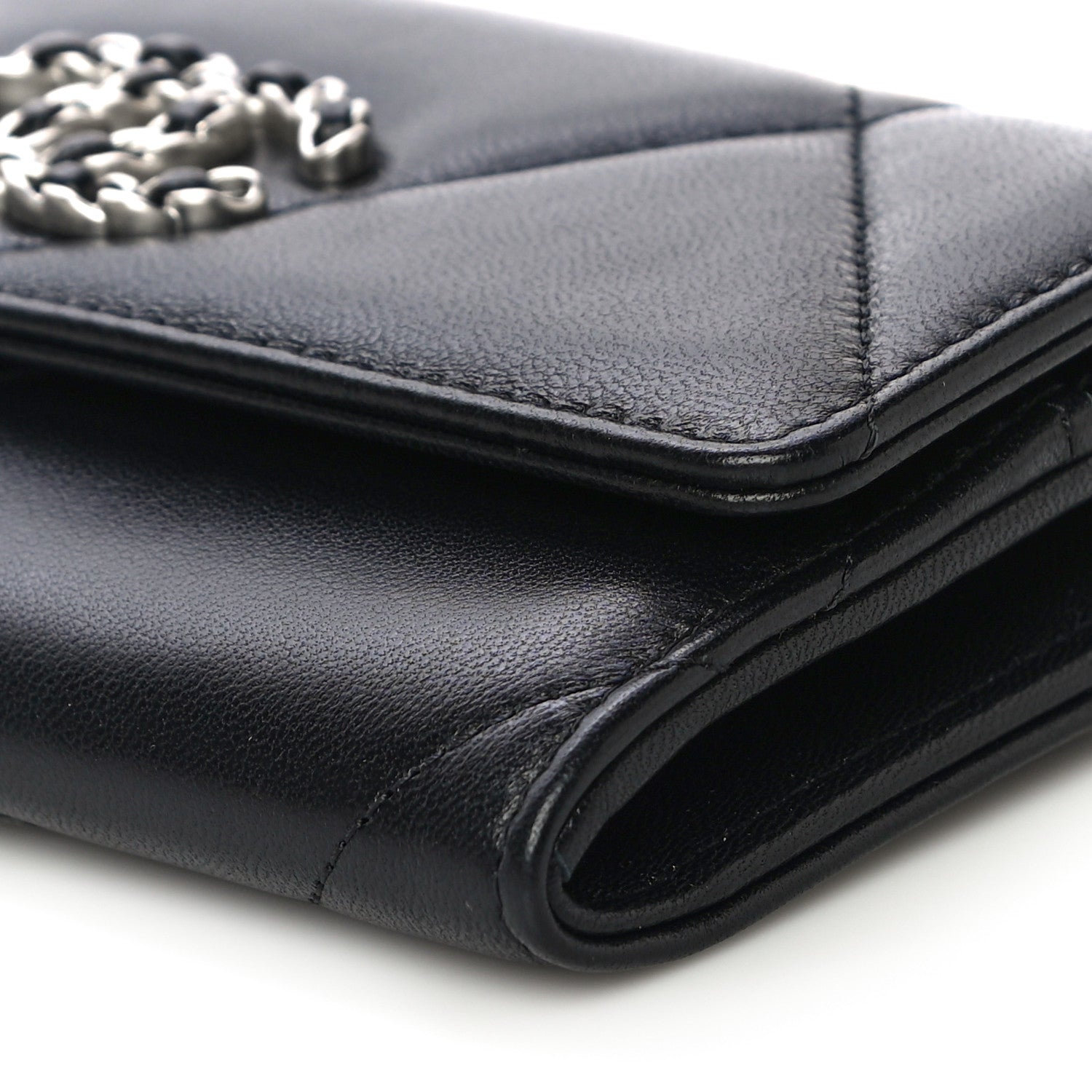 Chanel Lambskin Quilted Chanel 19 Flap Wallet Black 11 of 14