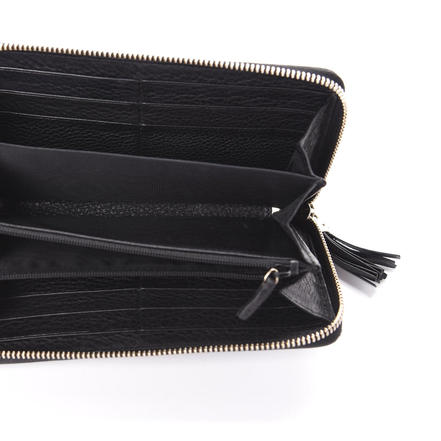 Calfskin Soho Zip Around Wallet Black