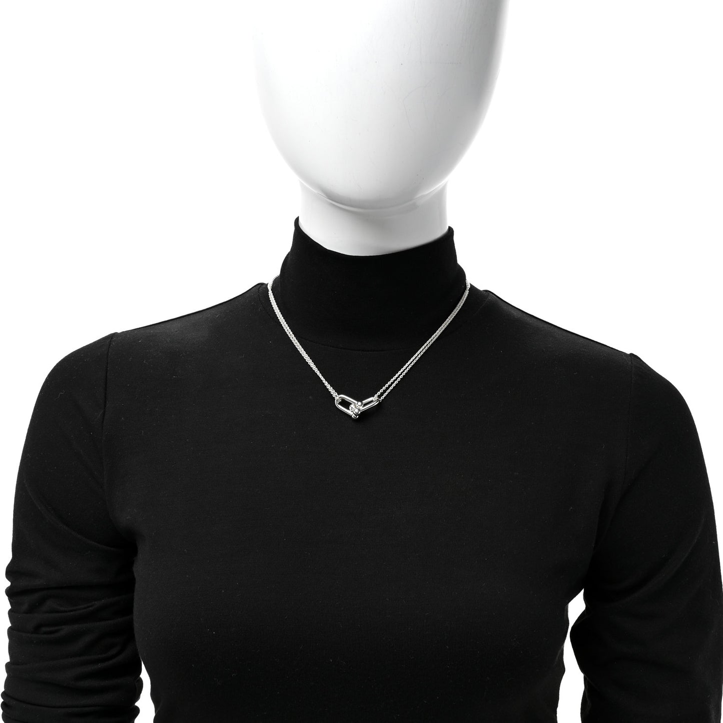 Sterling Silver Double HardWear Link Pendant Necklace