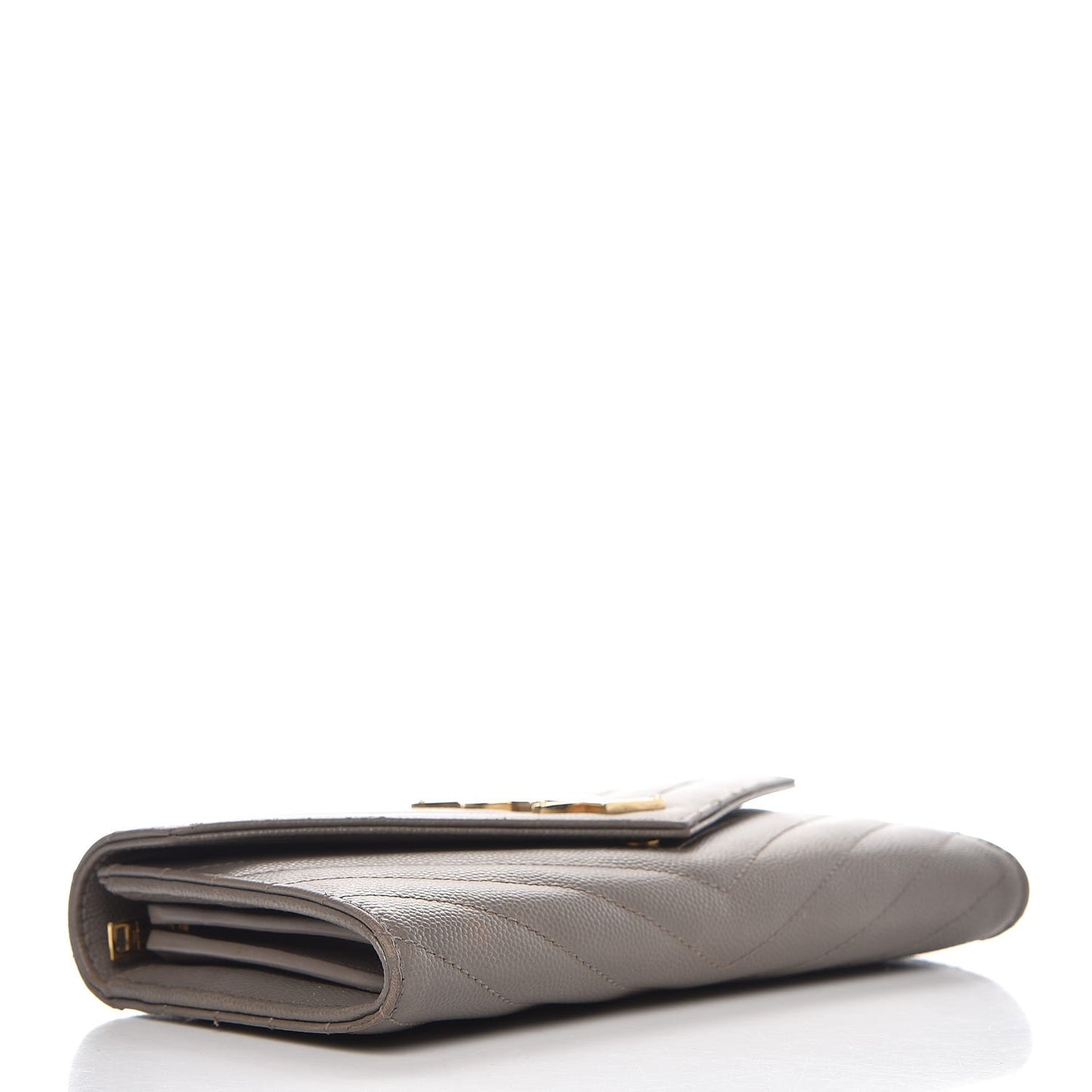 Grain De Poudre Matelasse Monogram Flap Wallet Fog