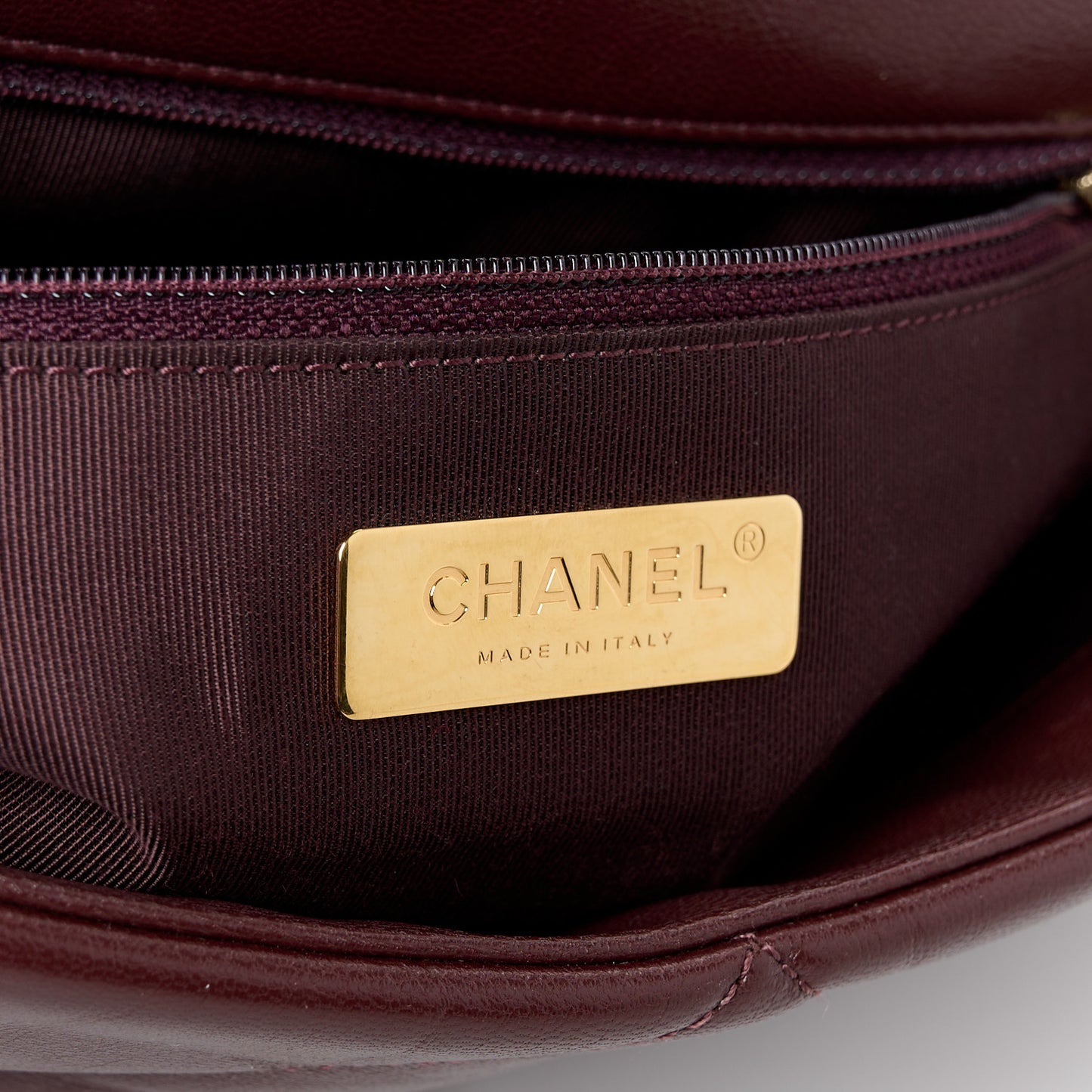 Goatskin Quilted Large Chanel 19 Flap Brown