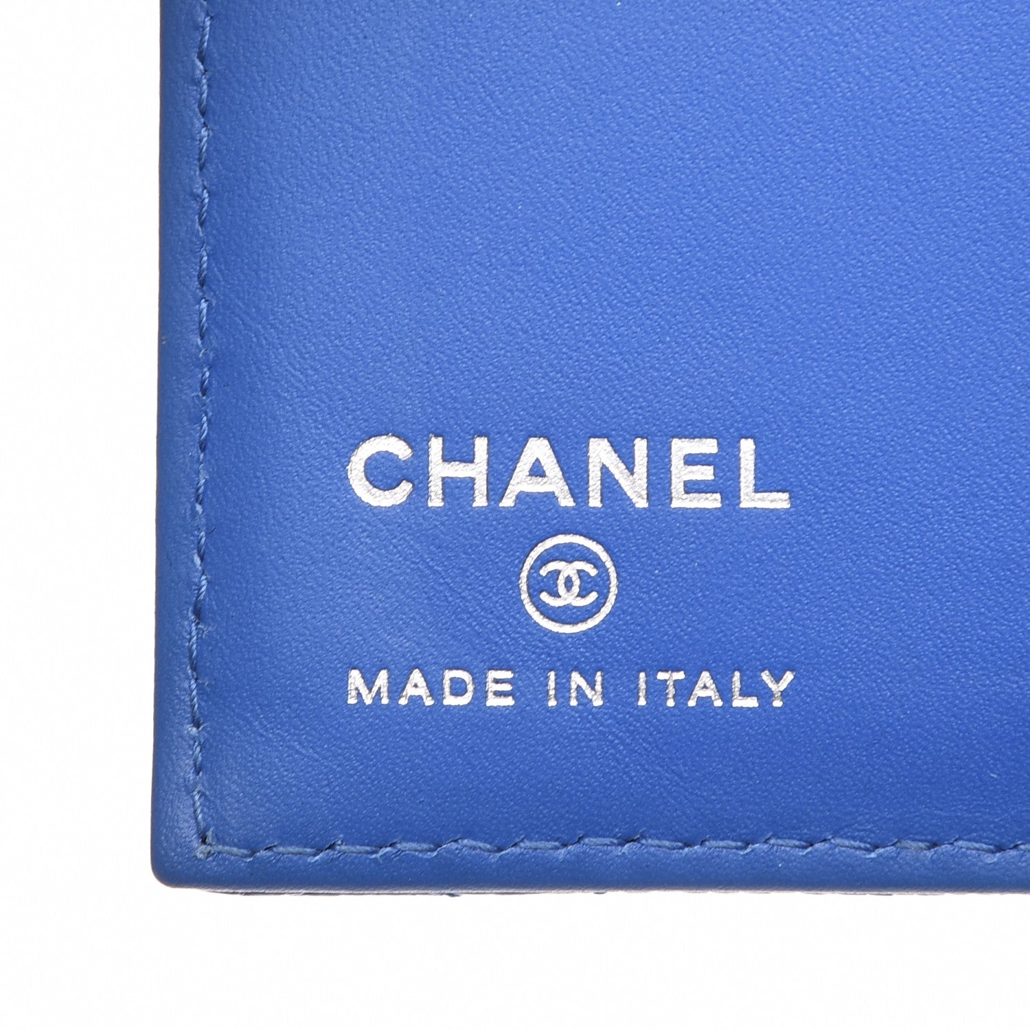 Chanel Caviar Quilted Card Holder Blue 6 of 8