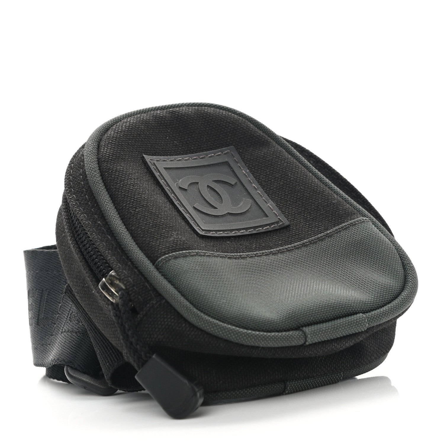 Chanel Canvas Nylon Sport Arm Pouch Black Green 5 of 9
